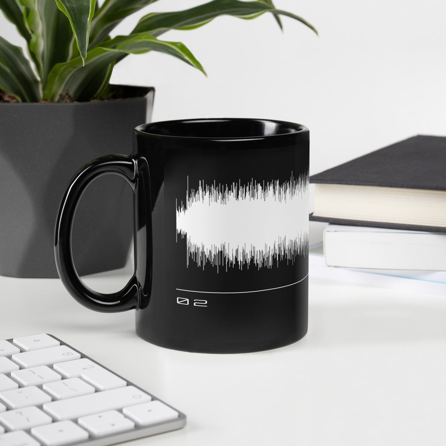 Joey Wit - Black Glossy Mug - Rose Gold #02 Slower (audio wave)