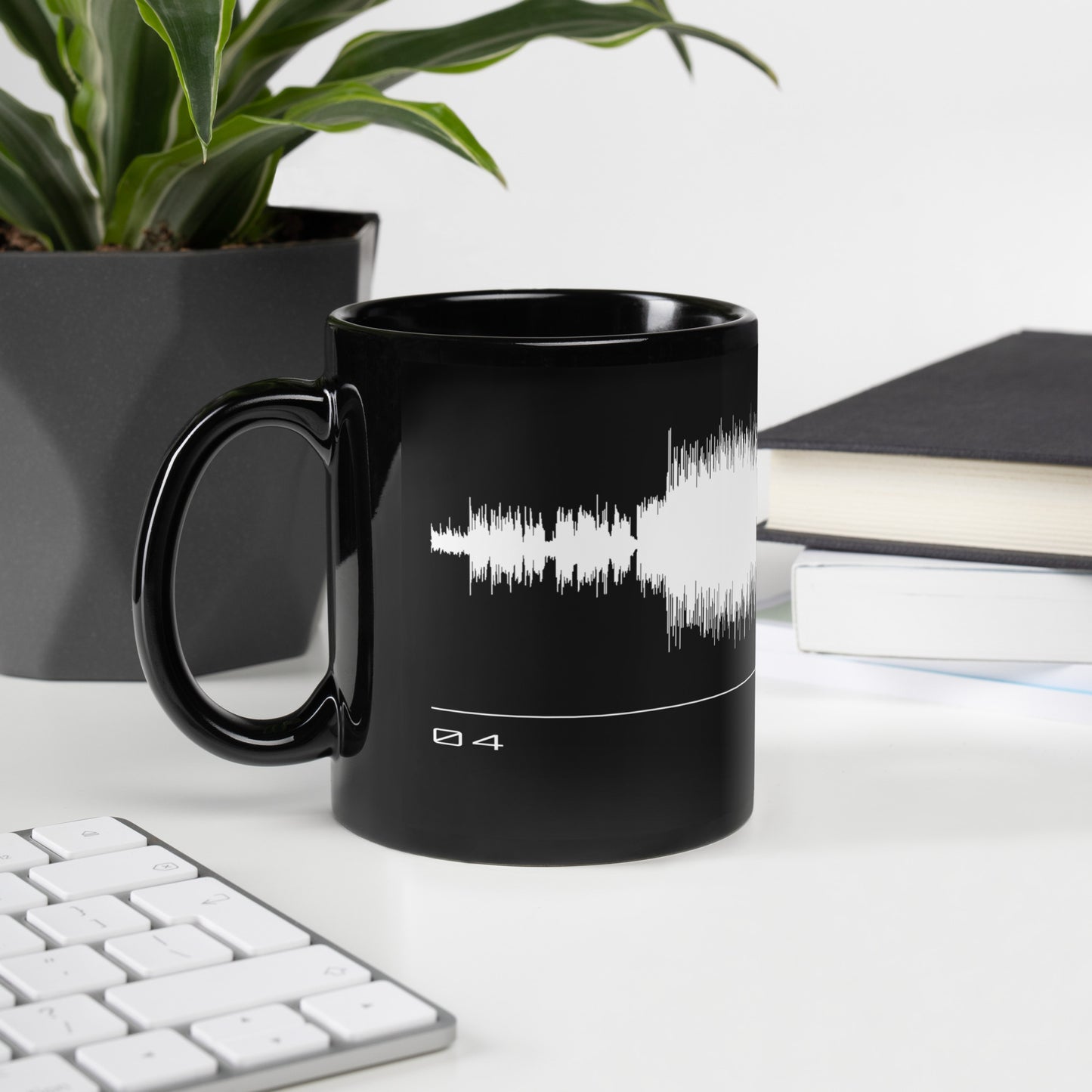 Joey Wit - Black Glossy Mug - Rose Gold #04 Fake Paper (audio wave)