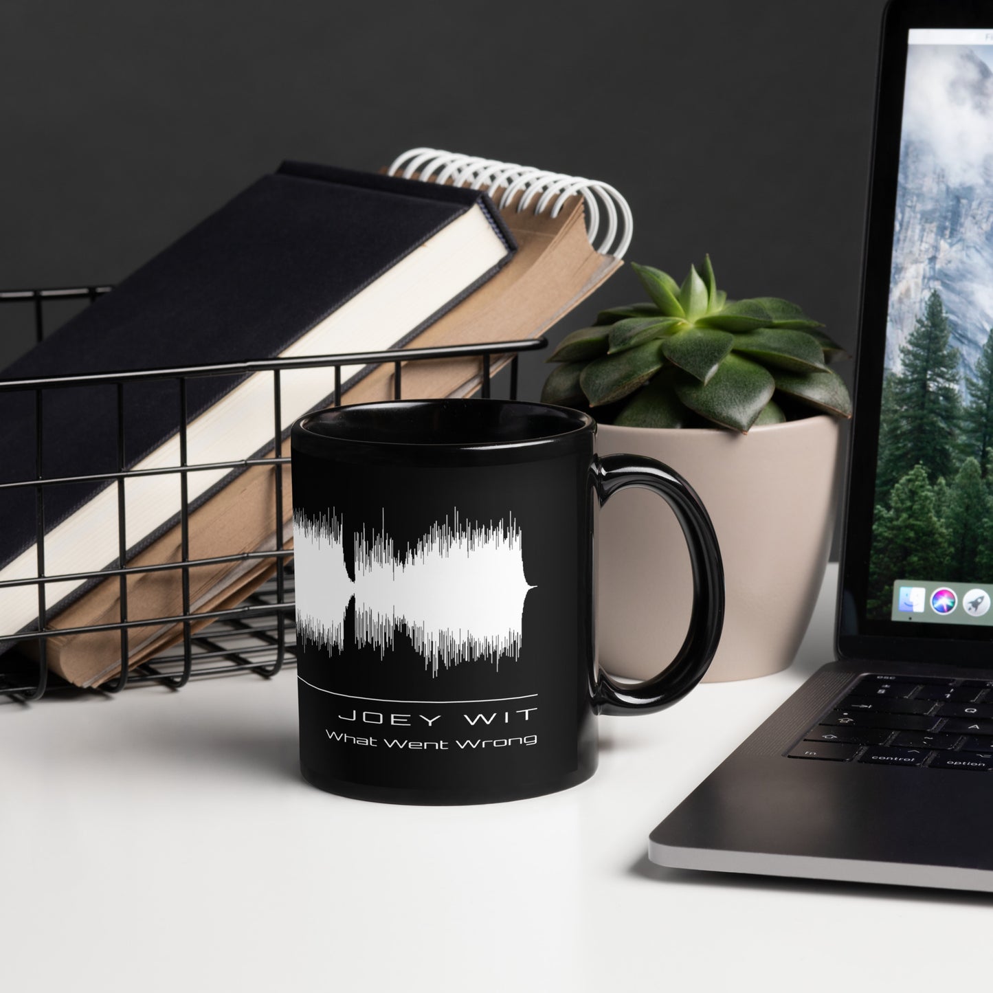 Joey Wit - Black Glossy Mug - Rose Gold #01 What Went Wrong (audio wave)