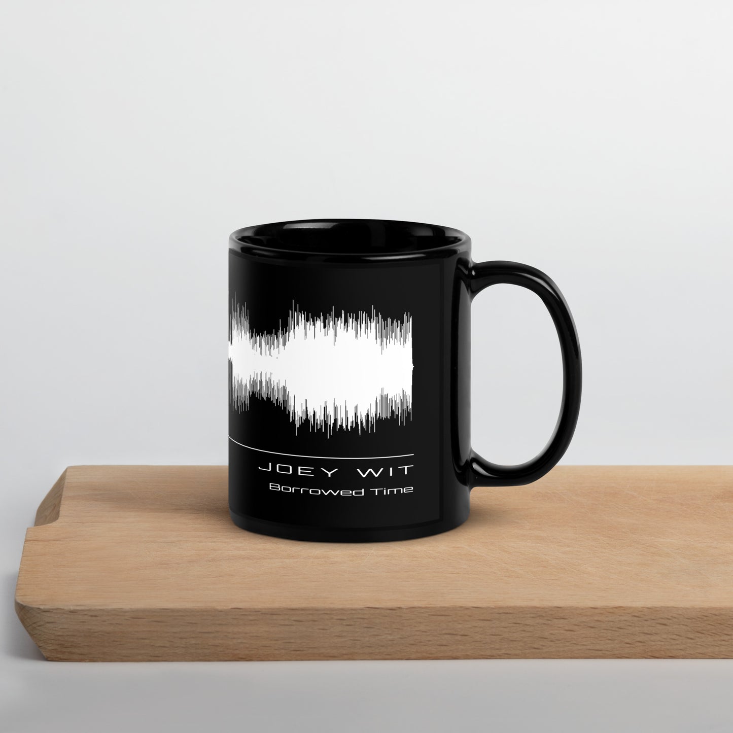 Joey Wit - Black Glossy Mug - Rose Gold #03 Borrowed Time (audio wave)