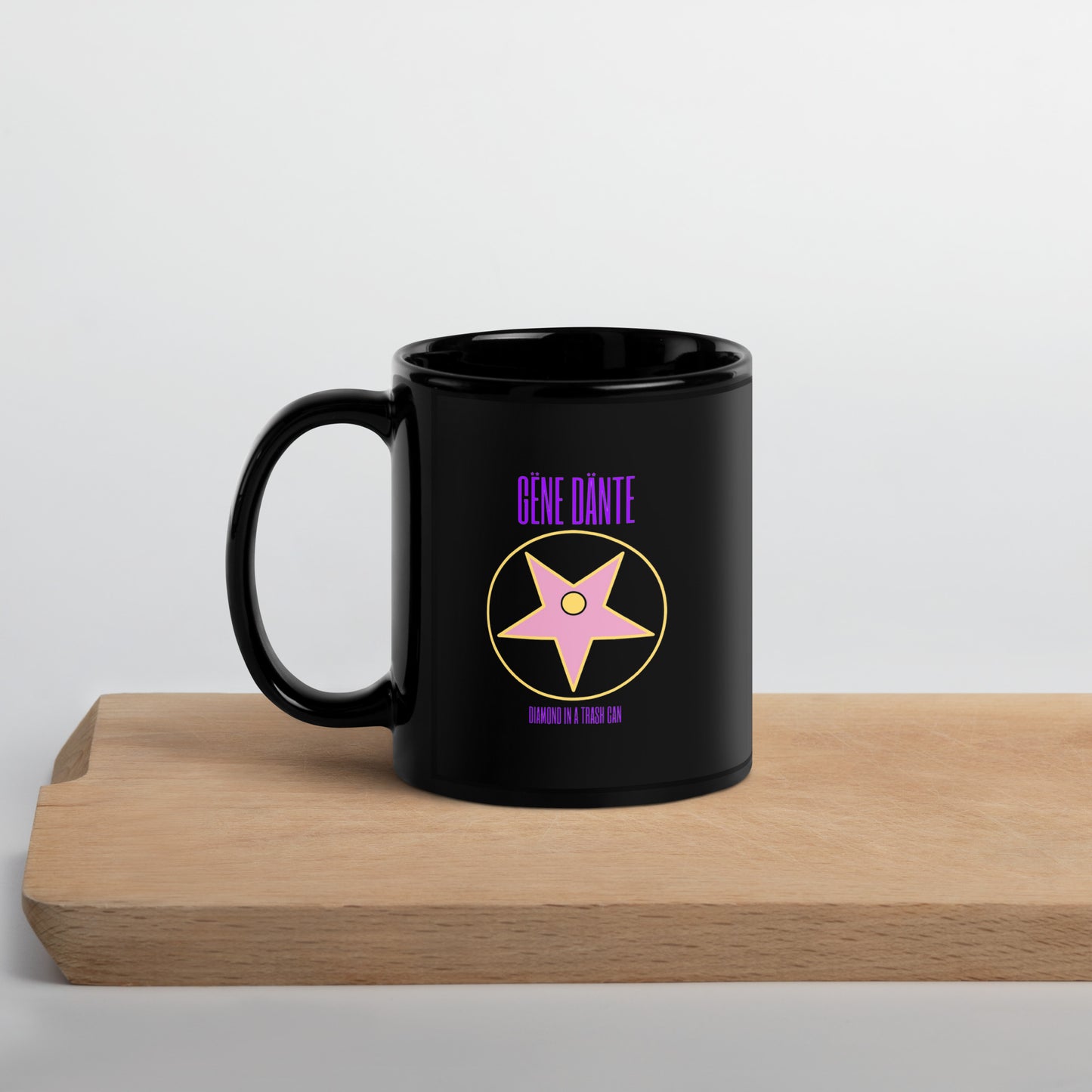Gene Dante - Black Glossy Mug - Diamond in a Trash Can