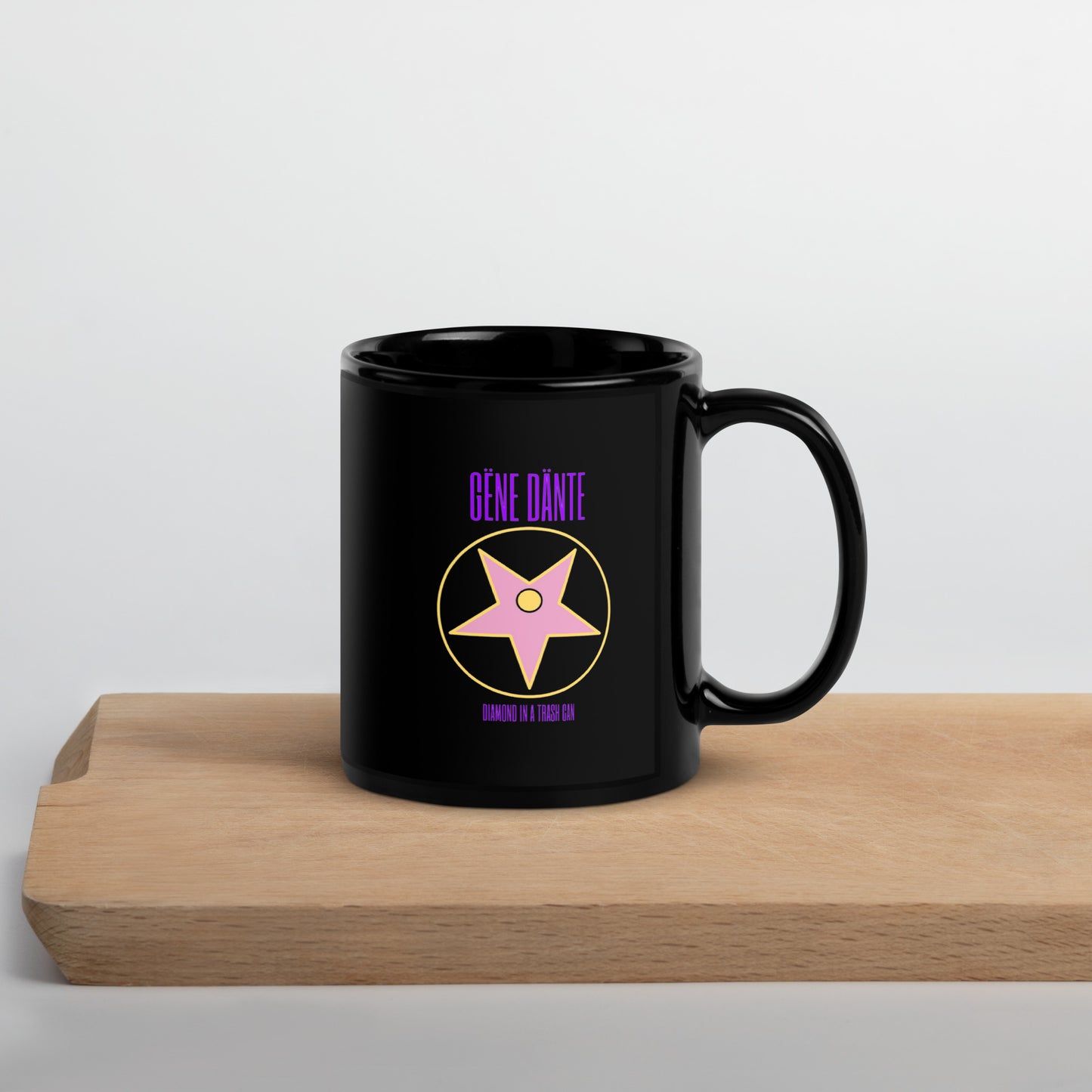 Gene Dante - Black Glossy Mug - Diamond in a Trash Can