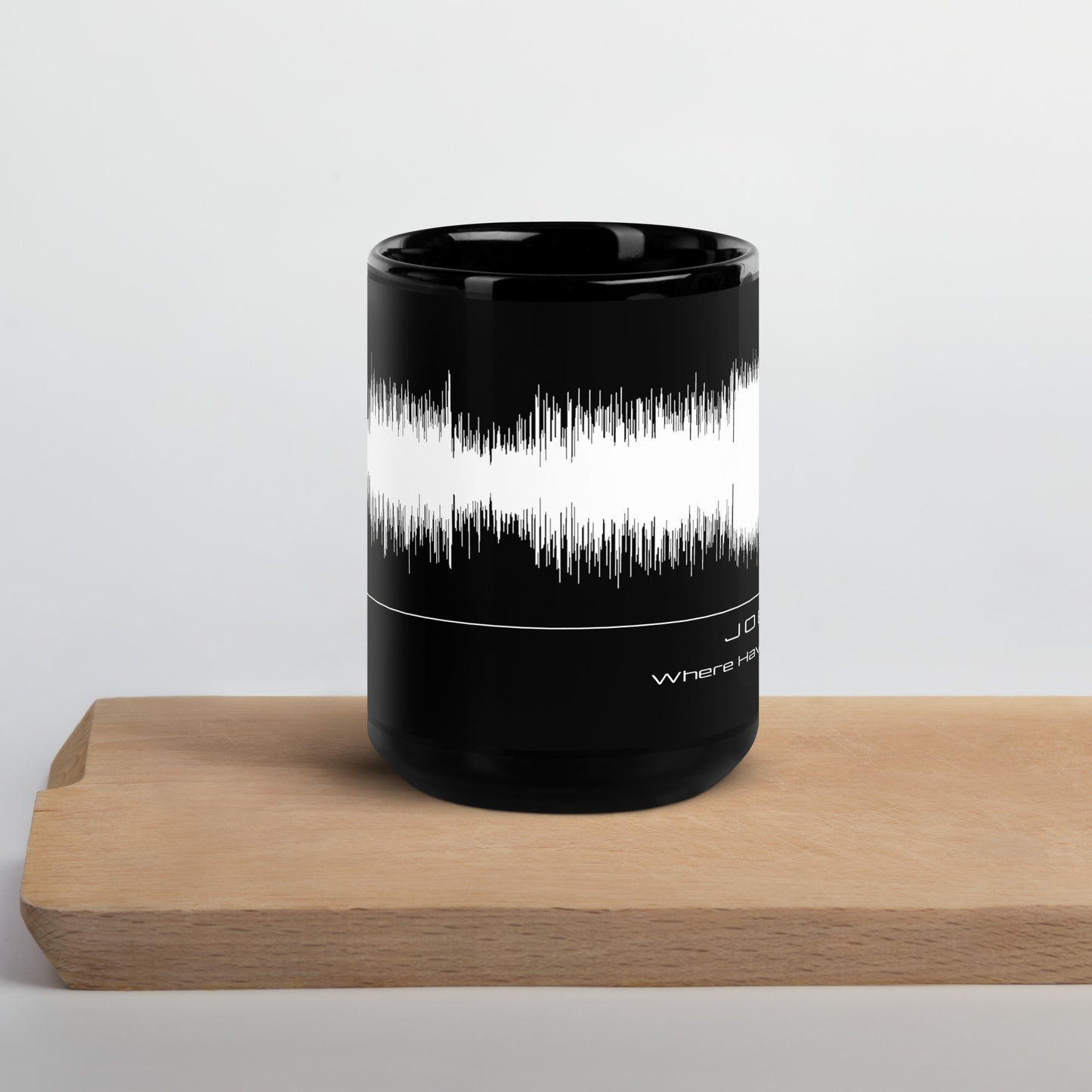 Joey Wit - Black Glossy Mug - Rose Gold #05 Where Have You Been (audio wave)