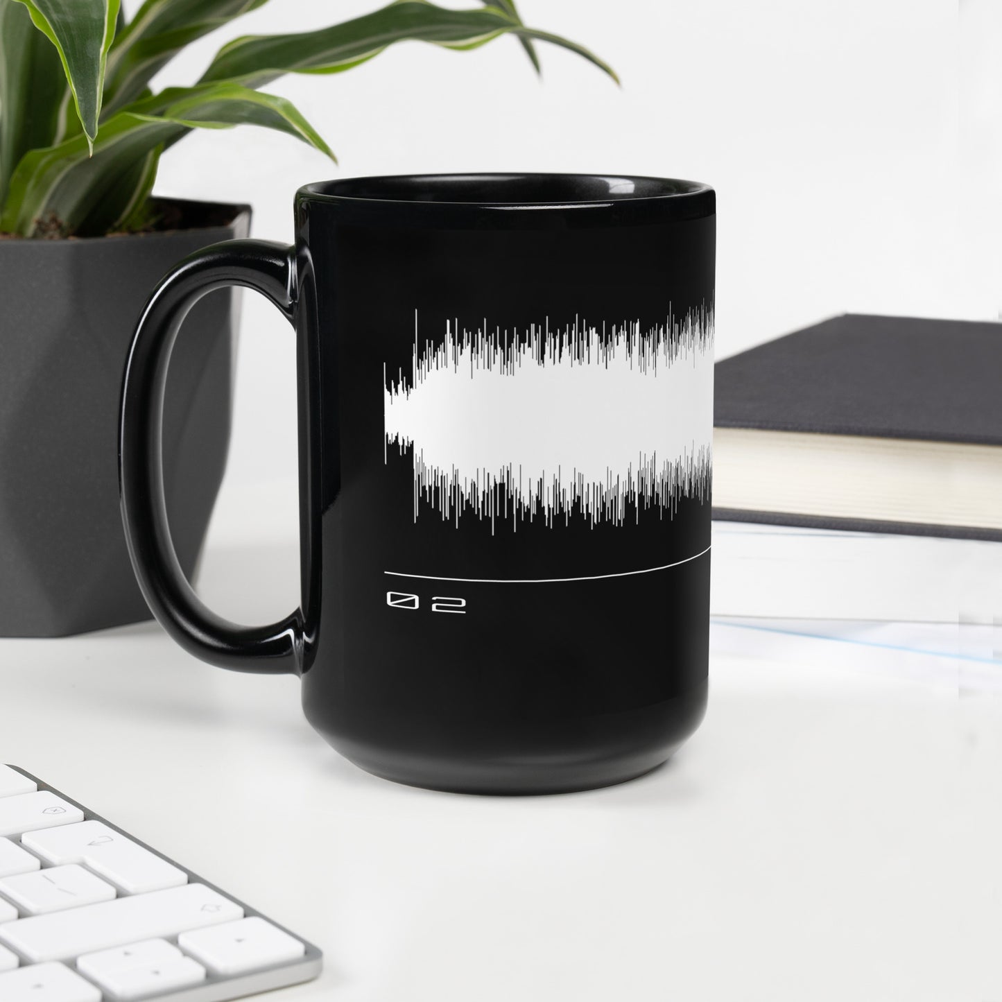 Joey Wit - Black Glossy Mug - Rose Gold #02 Slower (audio wave)