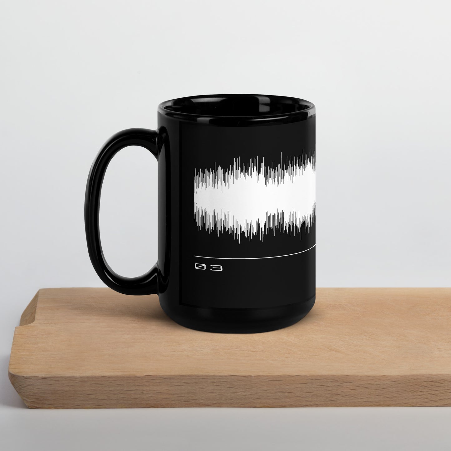 Joey Wit - Black Glossy Mug - Rose Gold #03 Borrowed Time (audio wave)