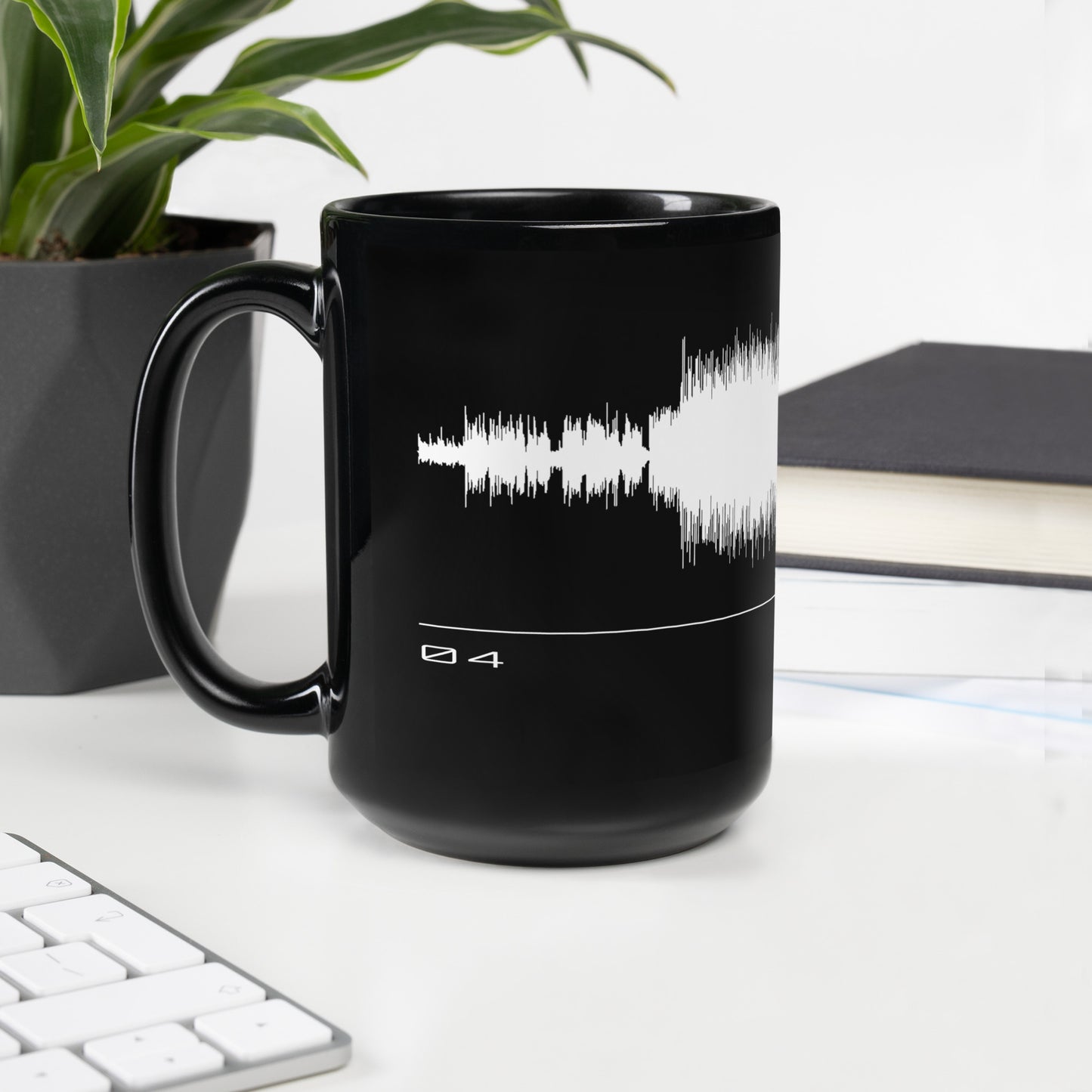 Joey Wit - Black Glossy Mug - Rose Gold #04 Fake Paper (audio wave)