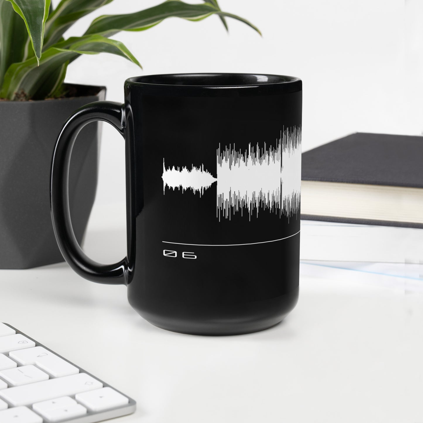 Joey Wit - Black Glossy Mug - Rose Gold #06 Fire Pilot (audio wave)