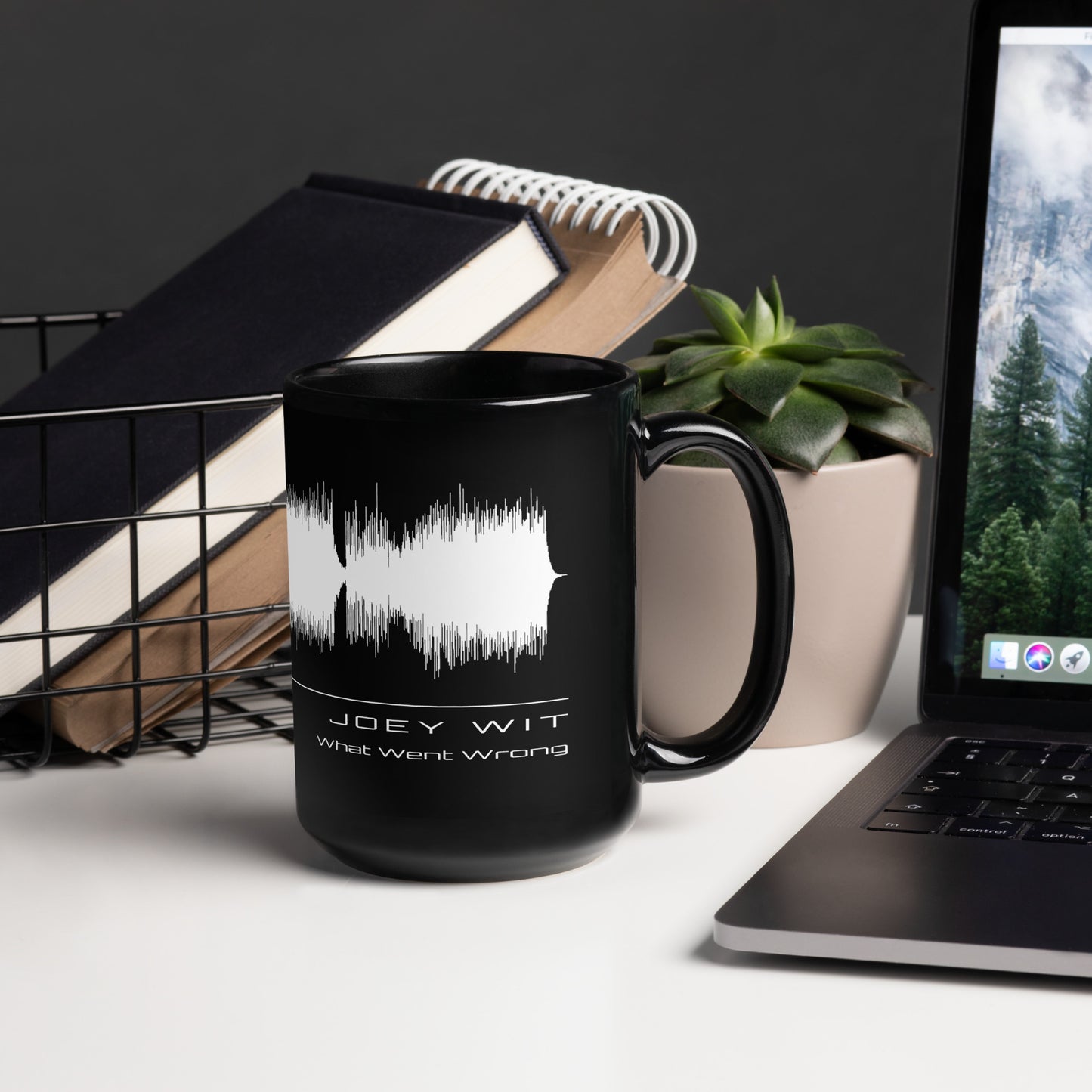 Joey Wit - Black Glossy Mug - Rose Gold #01 What Went Wrong (audio wave)