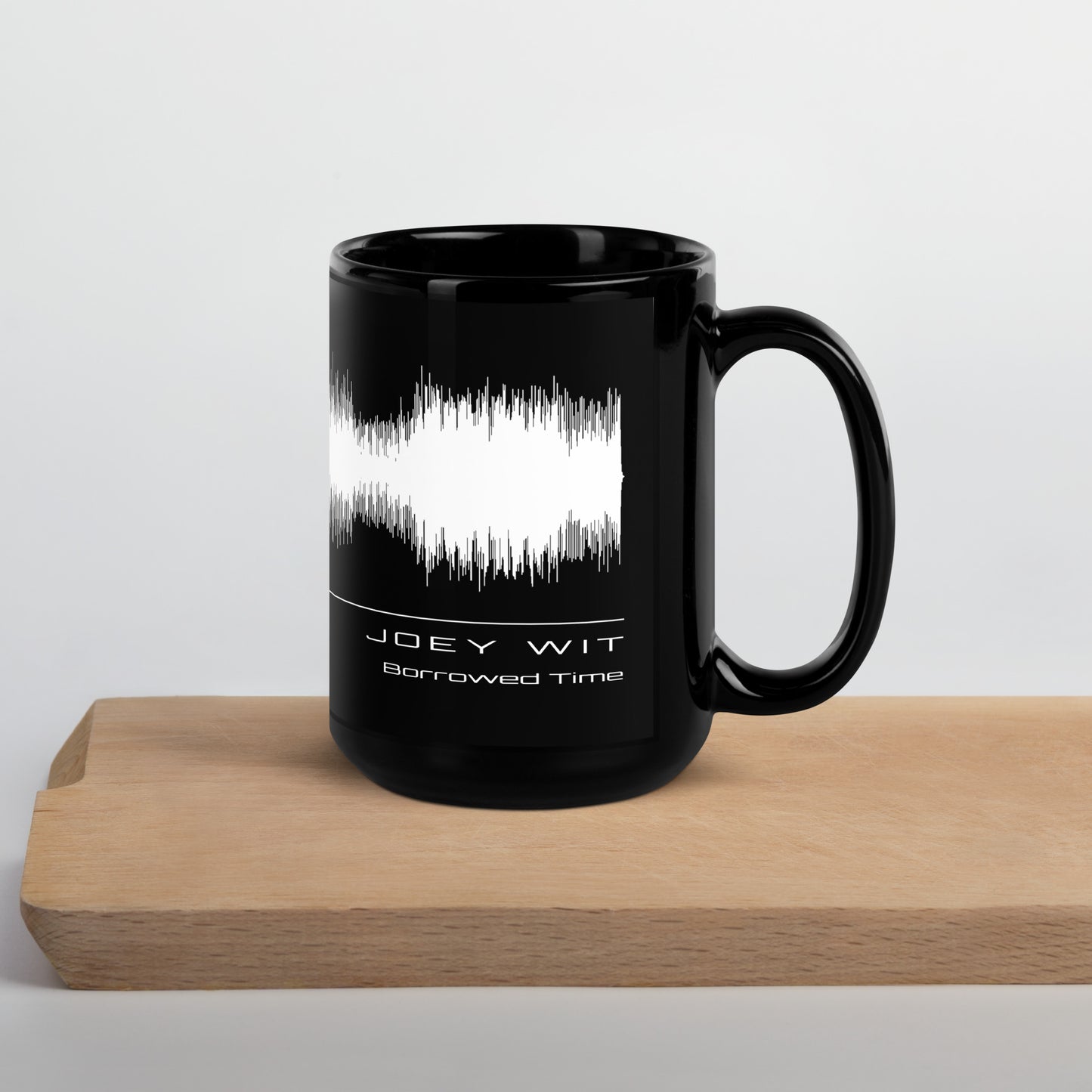Joey Wit - Black Glossy Mug - Rose Gold #03 Borrowed Time (audio wave)