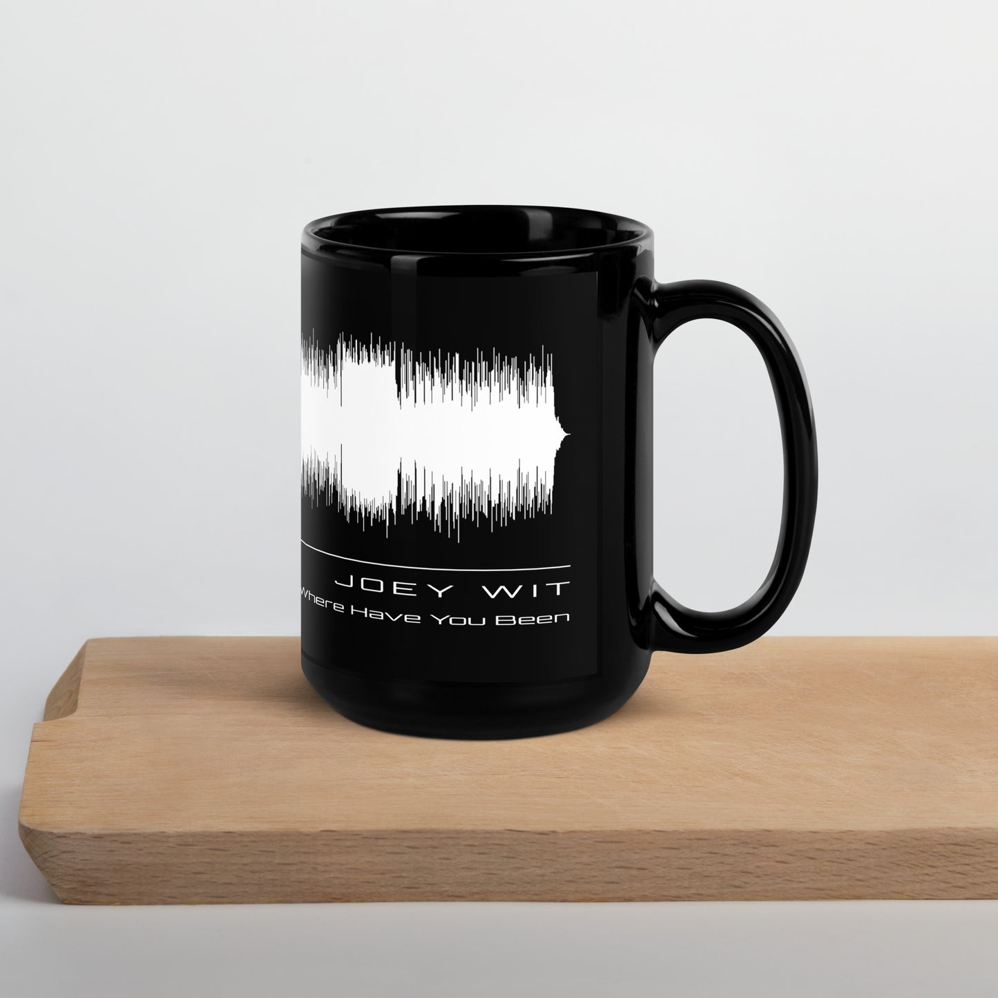 Joey Wit - Black Glossy Mug - Rose Gold #05 Where Have You Been (audio wave)