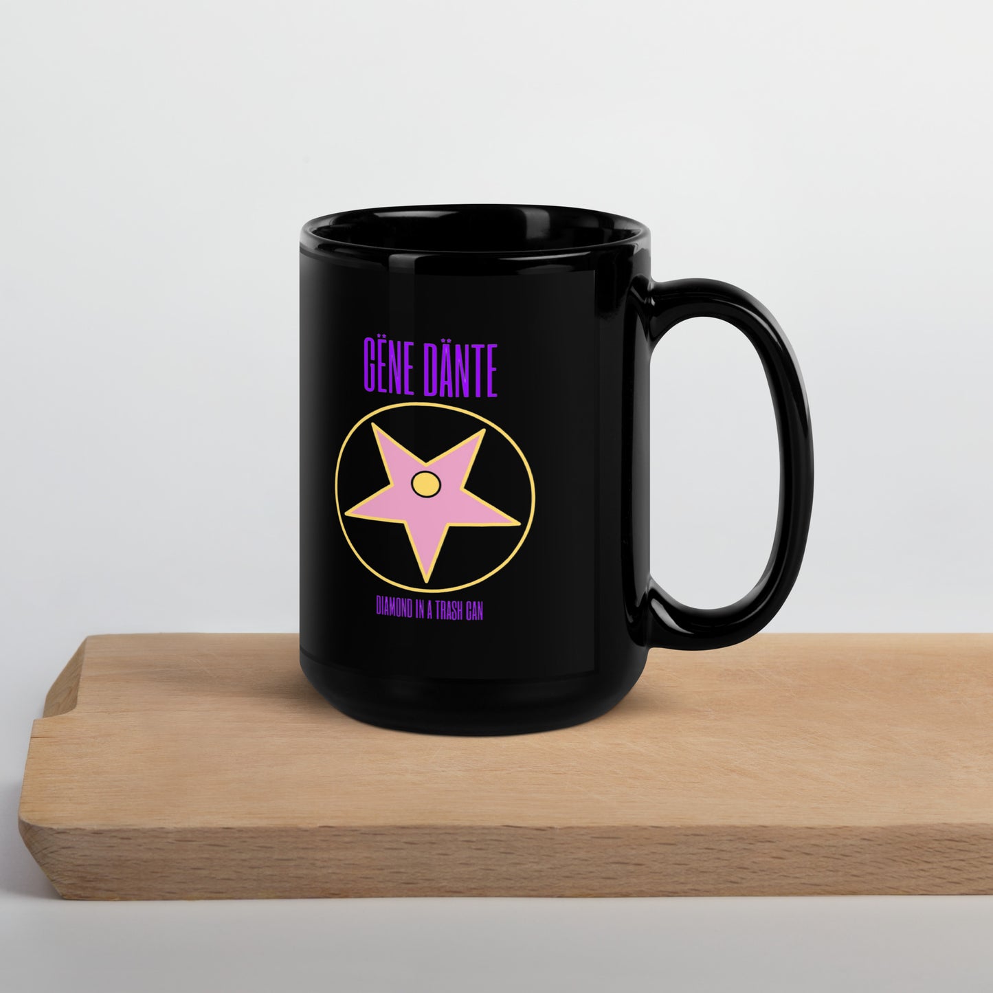 Gene Dante - Black Glossy Mug - Diamond in a Trash Can
