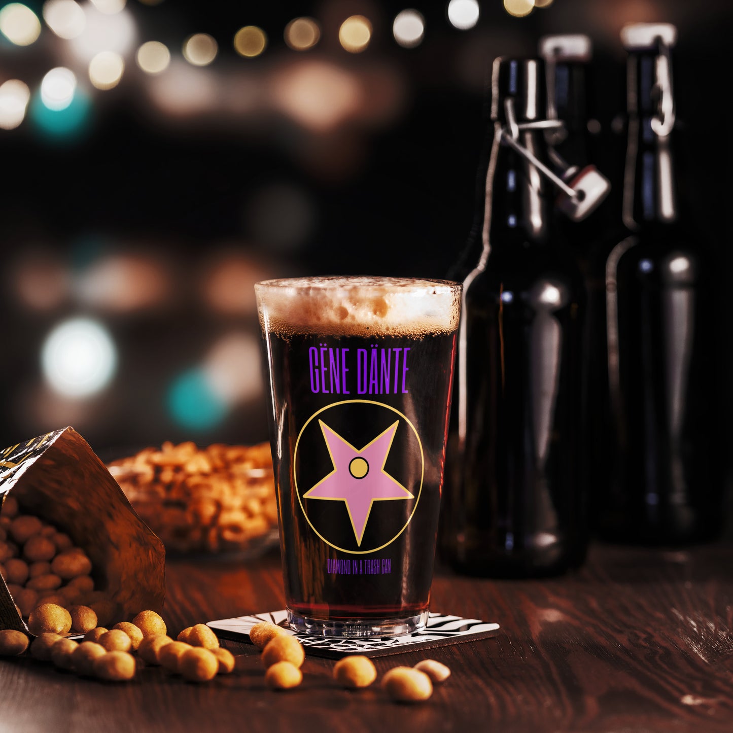 Gene Dante - Shaker Pint Glass - Diamond in a Trash Can