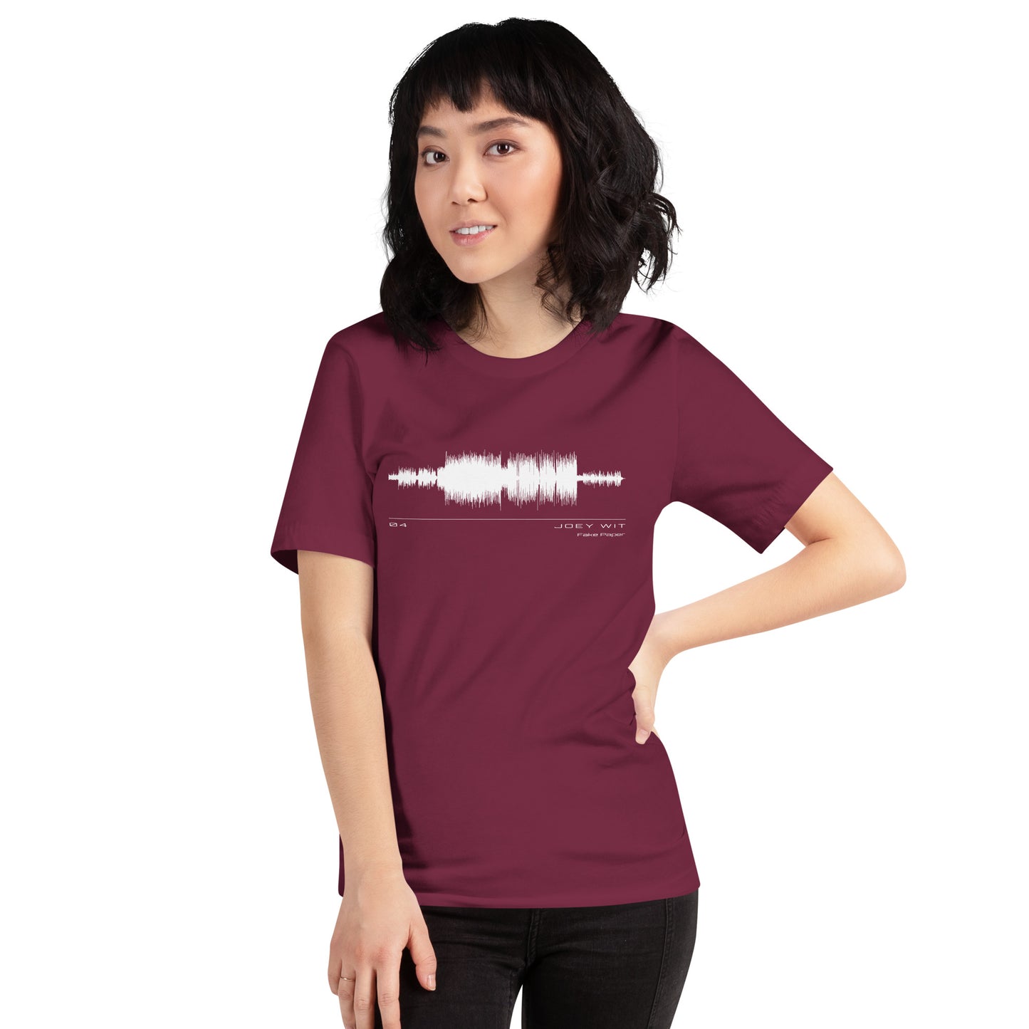 Joey Wit - Unisex T-shirt - Rose Gold #04 Fake Paper (audio wave)