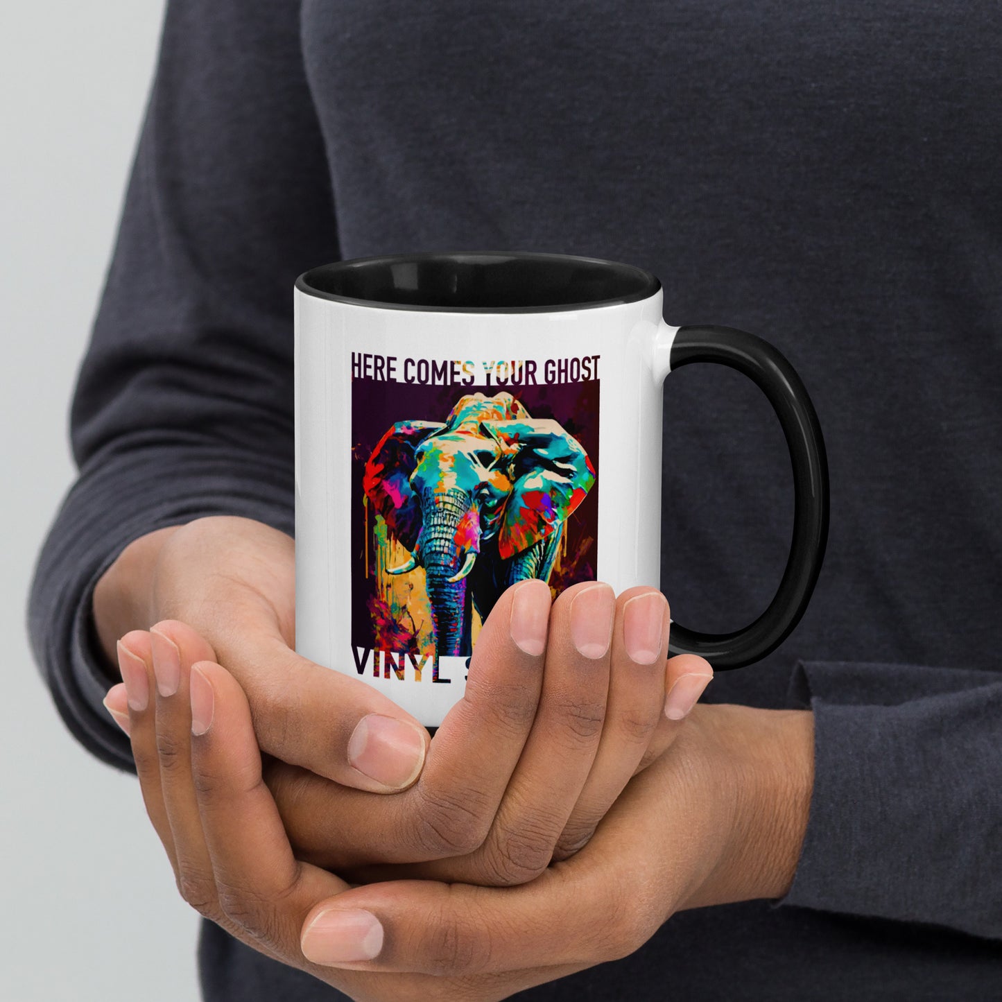 Vinyl Station - Mug with Color Inside - Here Comes Your Ghost