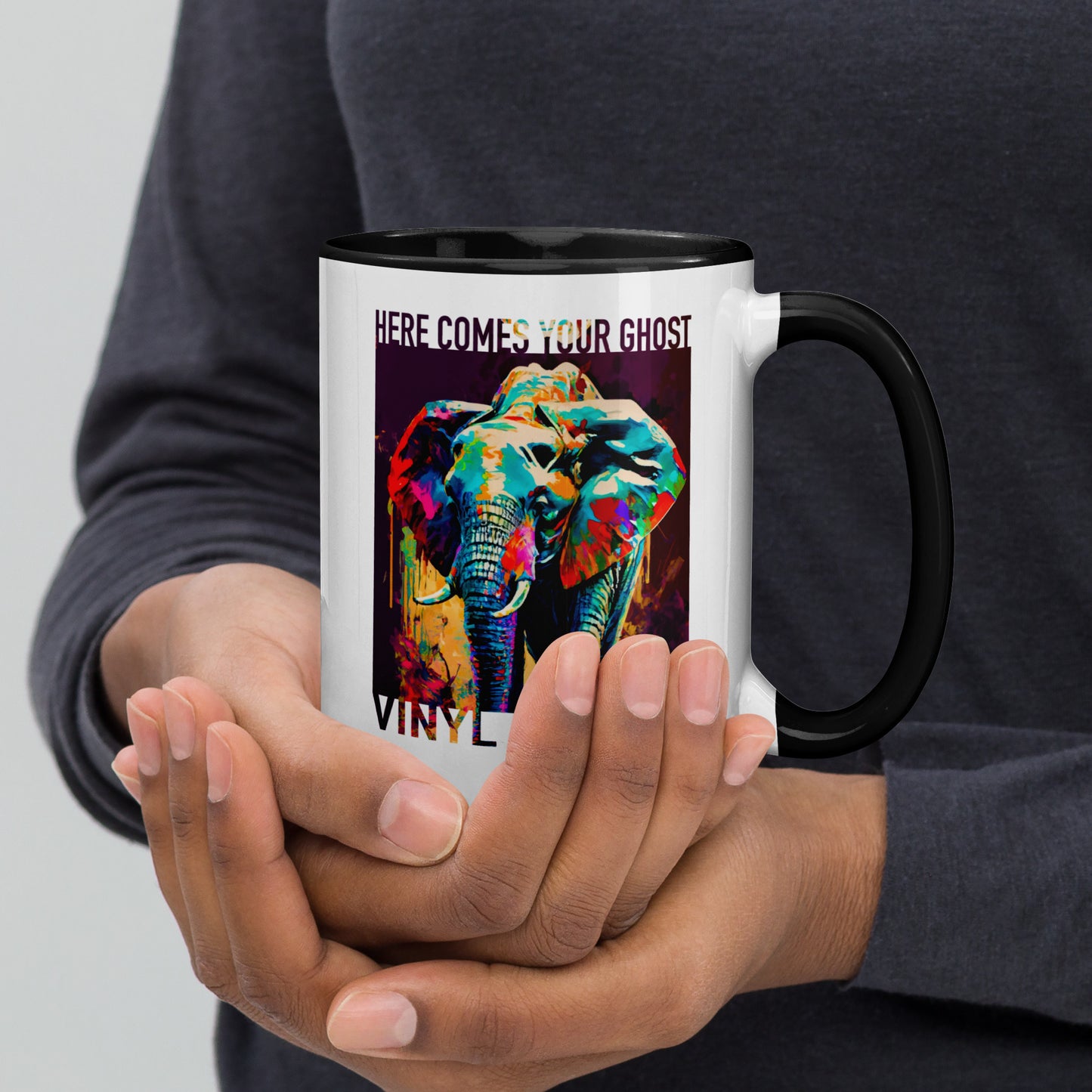 Vinyl Station - Mug with Color Inside - Here Comes Your Ghost