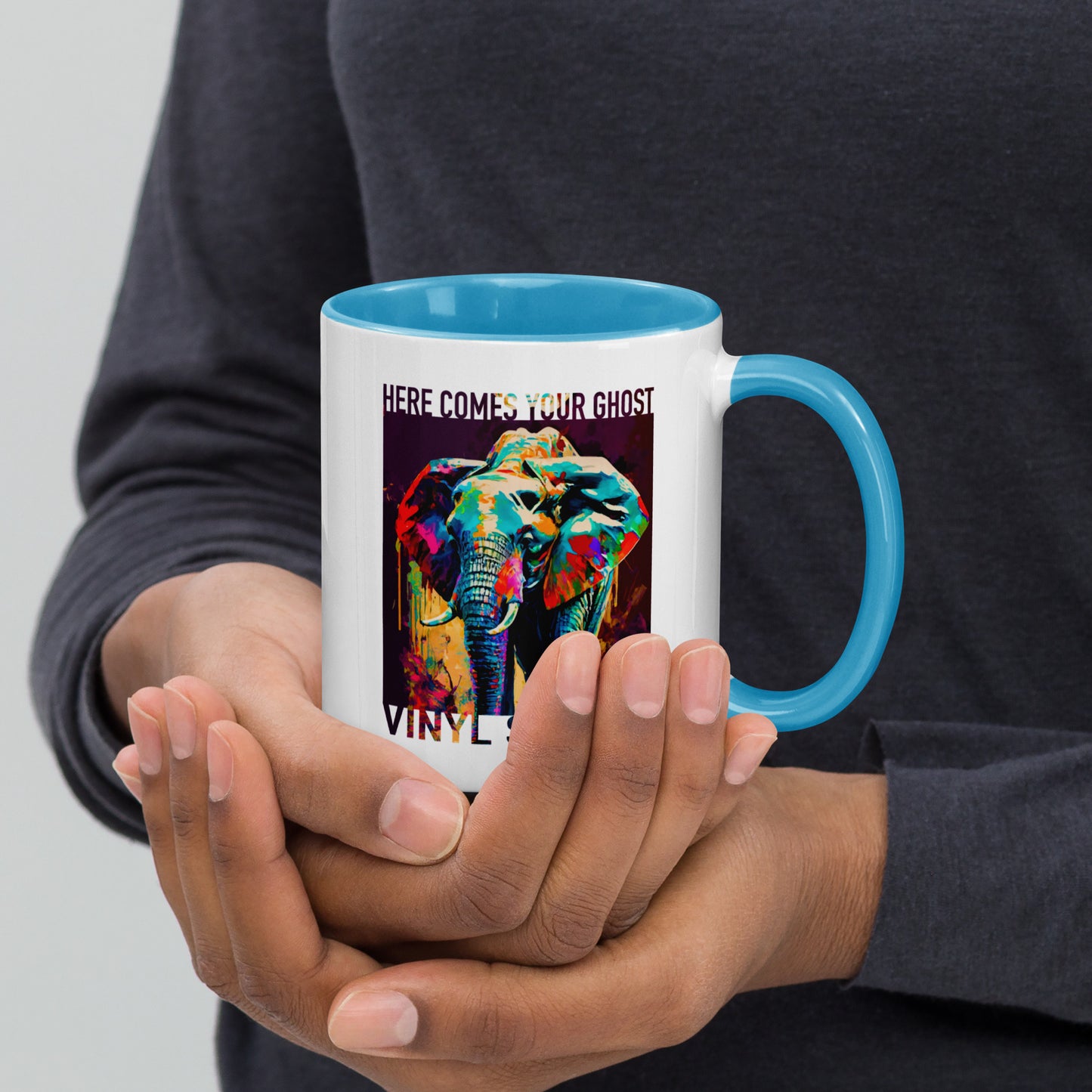 Vinyl Station - Mug with Color Inside - Here Comes Your Ghost