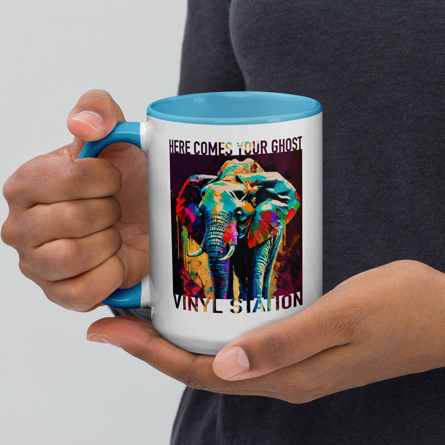 Vinyl Station - Mug with Color Inside - Here Comes Your Ghost