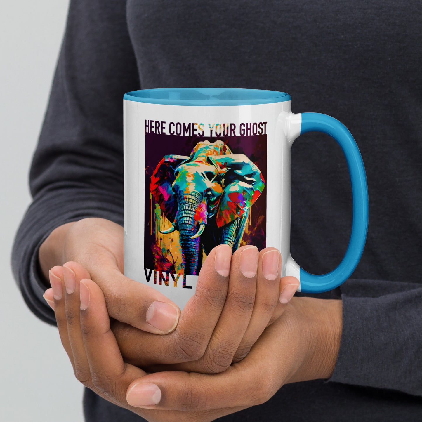 Vinyl Station - Mug with Color Inside - Here Comes Your Ghost