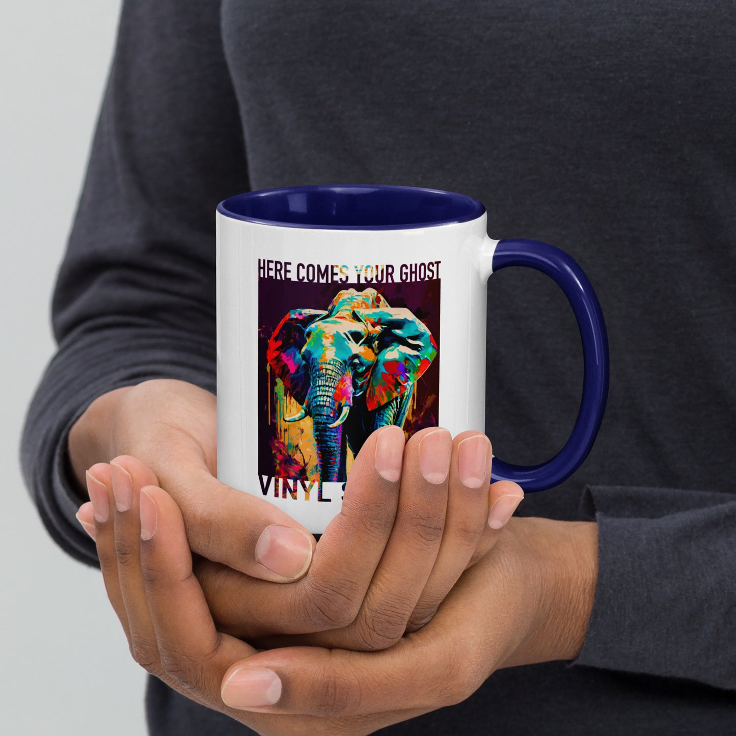 Vinyl Station - Mug with Color Inside - Here Comes Your Ghost