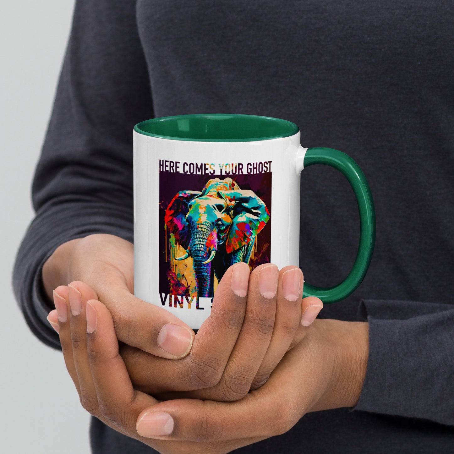 Vinyl Station - Mug with Color Inside - Here Comes Your Ghost