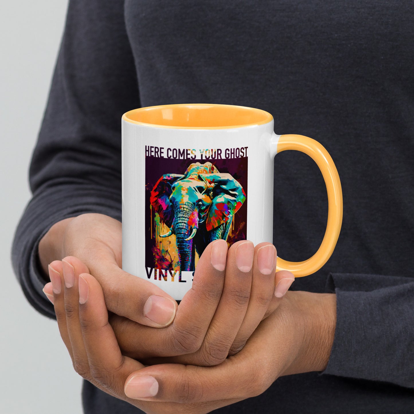 Vinyl Station - Mug with Color Inside - Here Comes Your Ghost