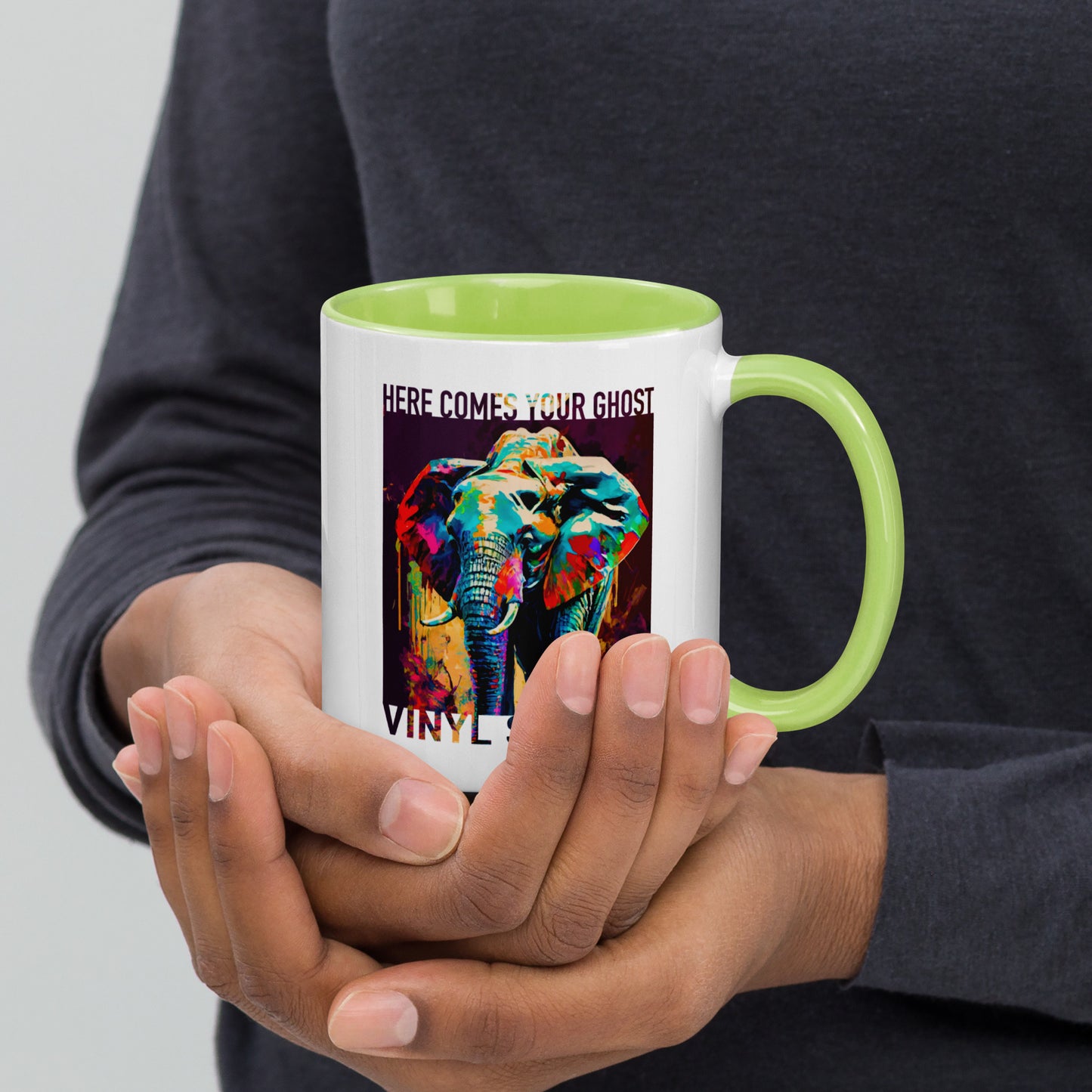 Vinyl Station - Mug with Color Inside - Here Comes Your Ghost