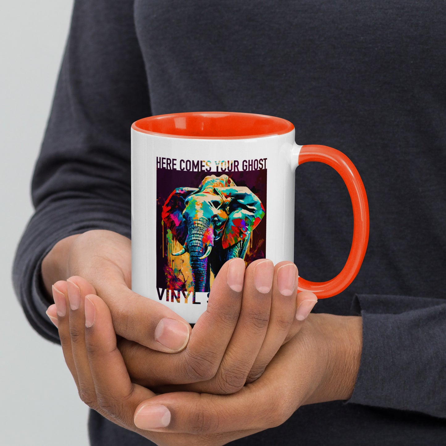 Vinyl Station - Mug with Color Inside - Here Comes Your Ghost