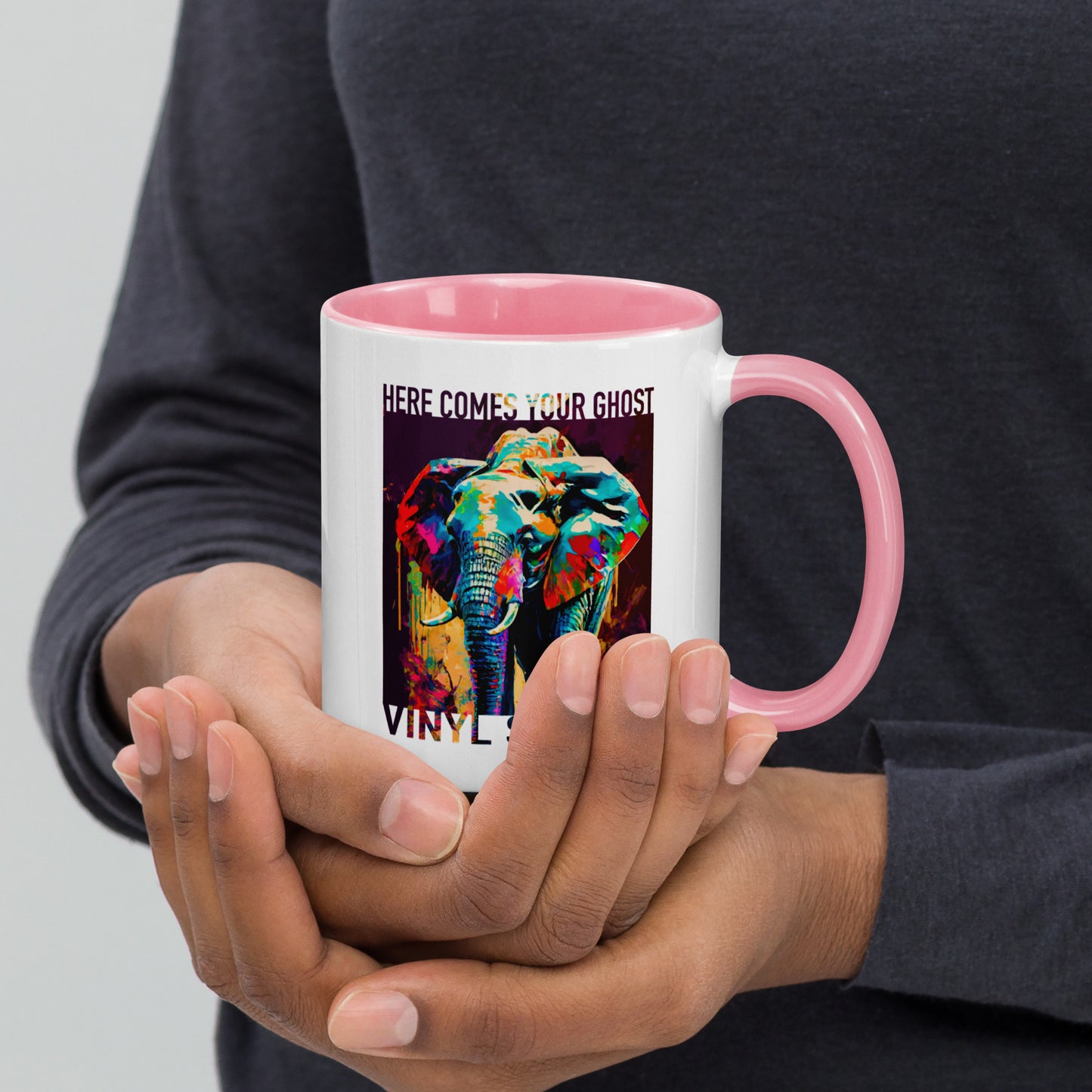 Vinyl Station - Mug with Color Inside - Here Comes Your Ghost