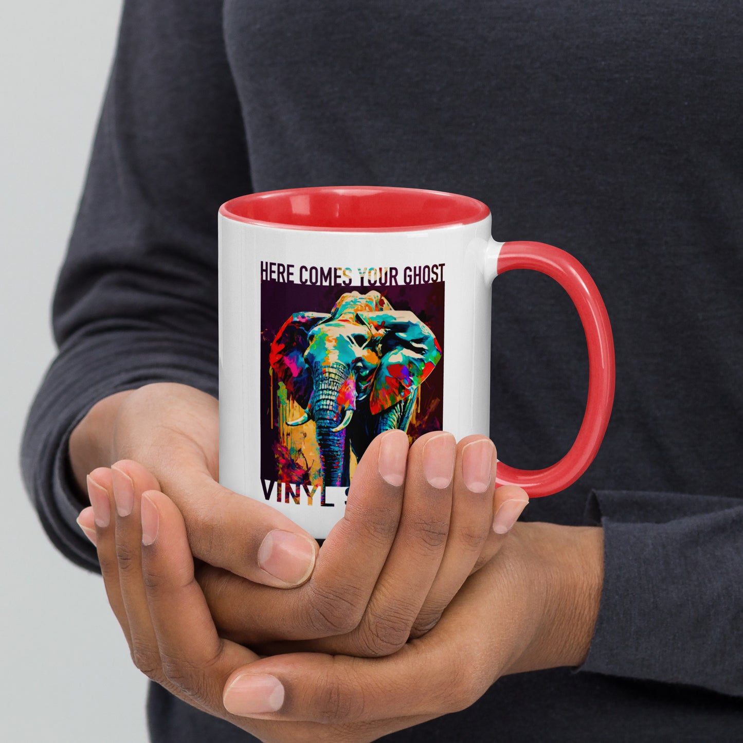 Vinyl Station - Mug with Color Inside - Here Comes Your Ghost