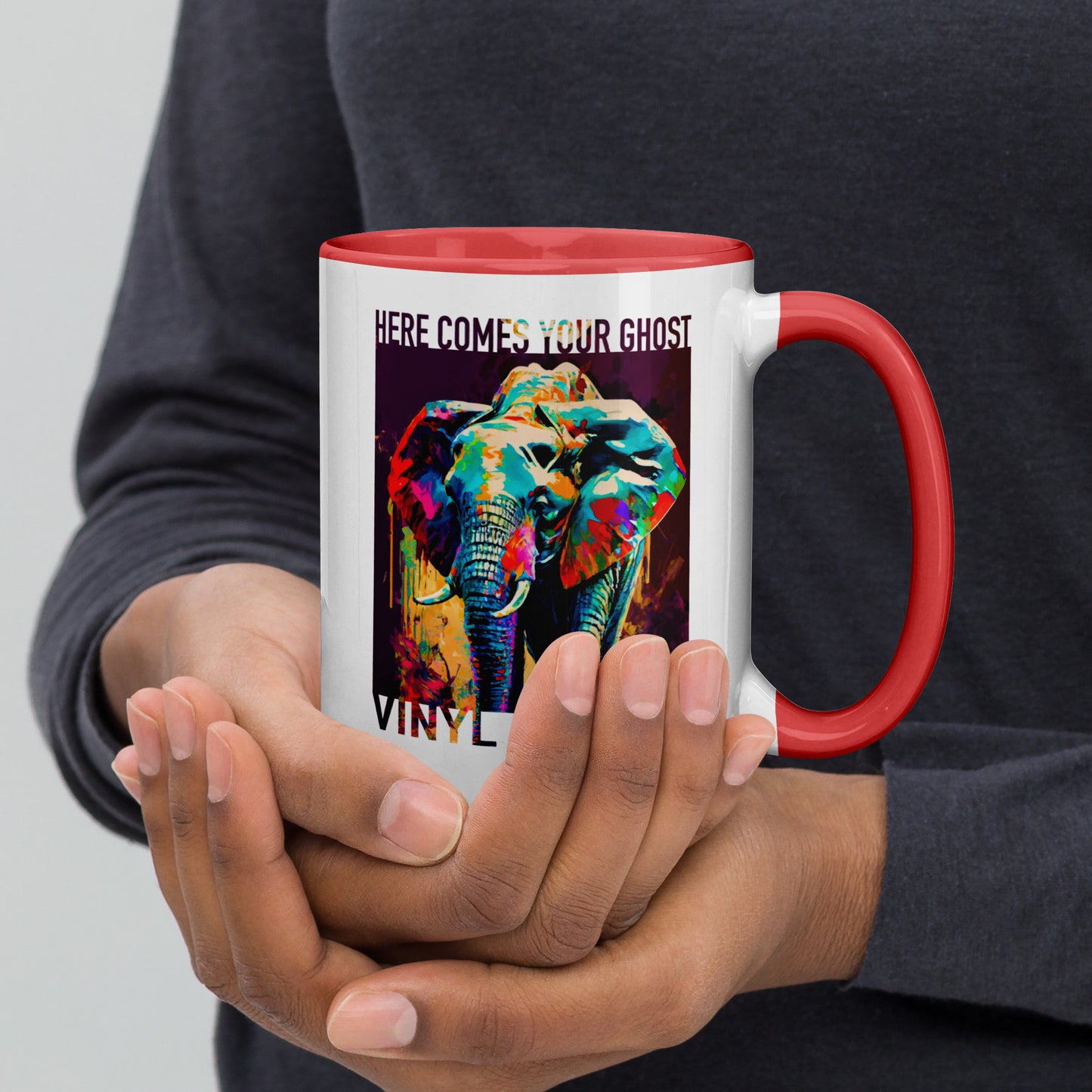 Vinyl Station - Mug with Color Inside - Here Comes Your Ghost