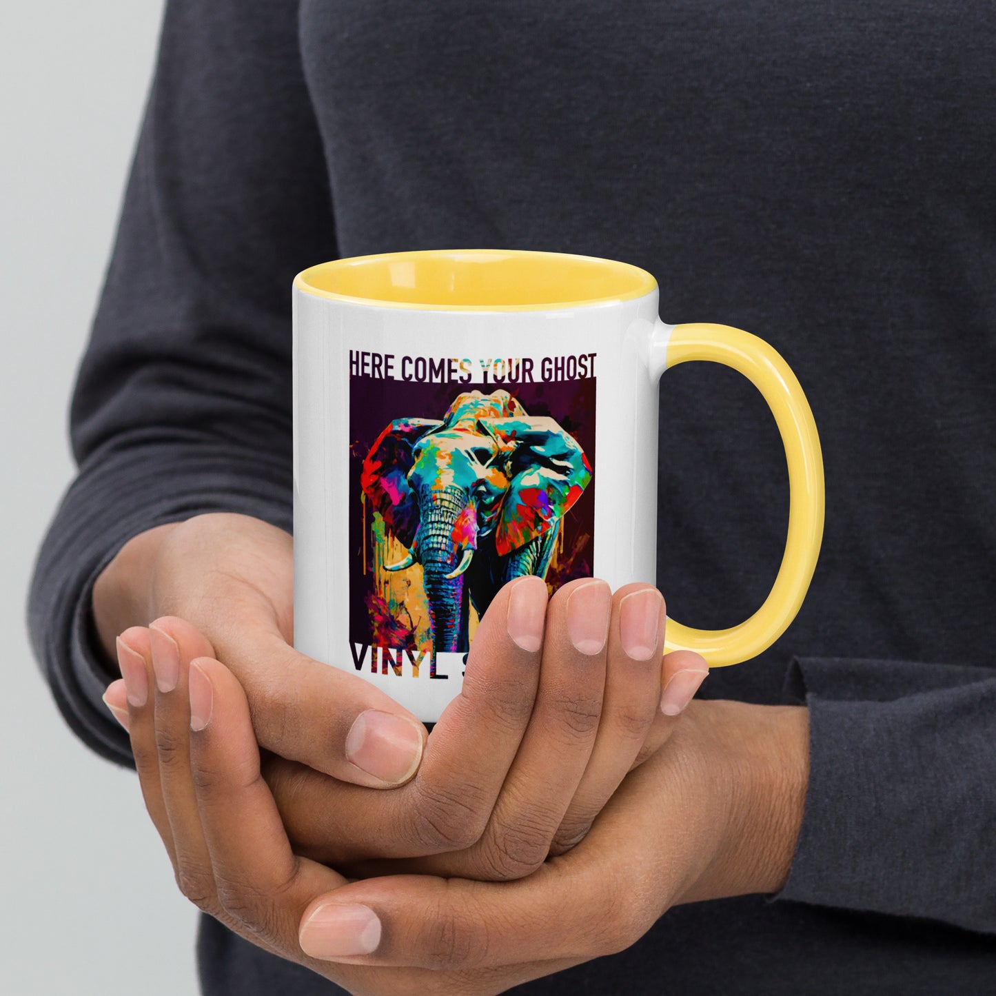 Vinyl Station - Mug with Color Inside - Here Comes Your Ghost
