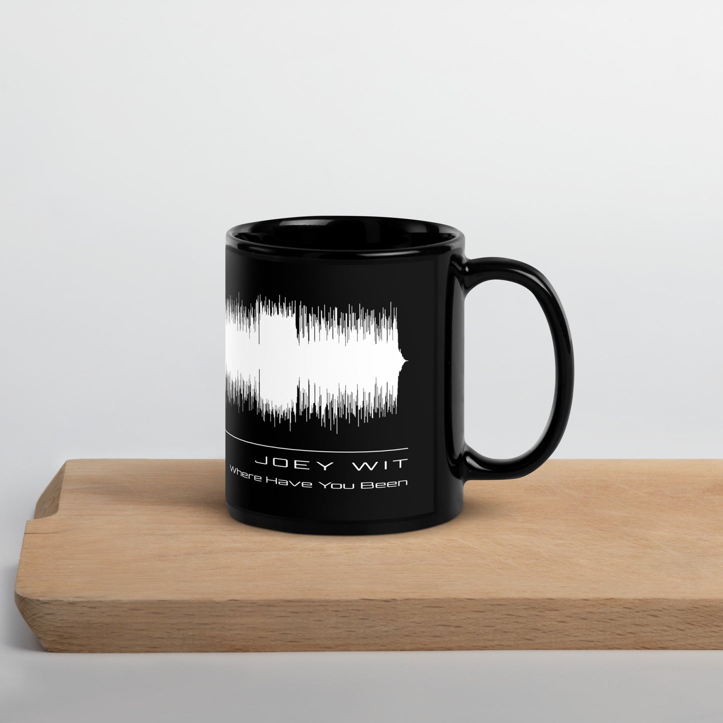 Joey Wit - Black Glossy Mug - Rose Gold #05 Where Have You Been (audio wave)