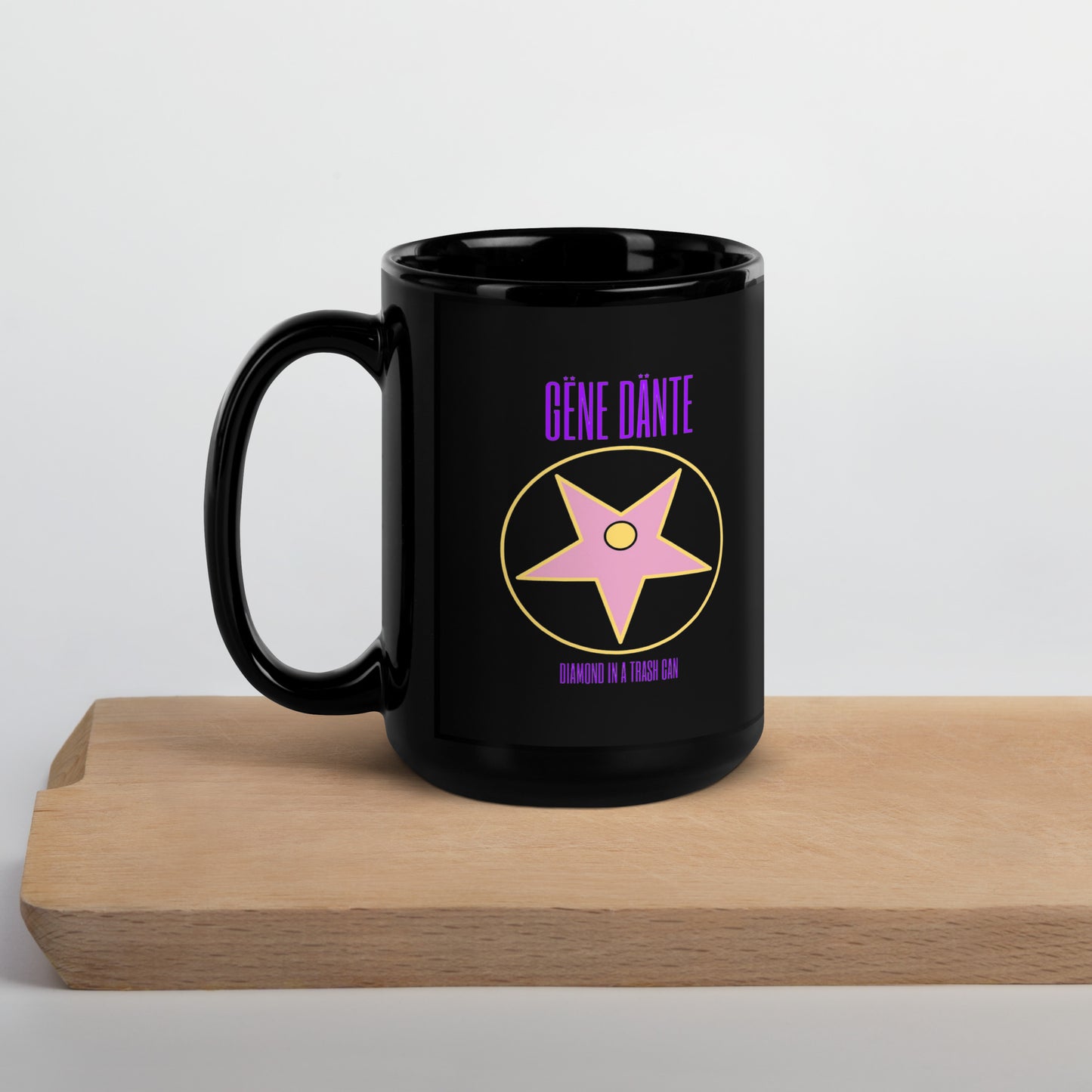 Gene Dante - Black Glossy Mug - Diamond in a Trash Can